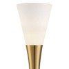 Possini Euro Design Piazza Modern Torchiere Floor Lamp 72 1/2" Tall Black Brass Metal Frosted White Glass Shade for Living Room Bedroom Office House - 3 of 4