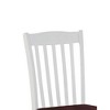Simple Relax Set of 2 Wooden Side Chairs with Slatted Backrest in White and Walnut - 3 of 4
