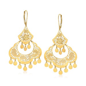 Ross-Simons Italian 14kt Yellow Gold Filigree Chandelier Earrings - 1 of 4