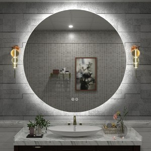 Apmir Super Bright Back LED Lighted Anti-Fog Round/Oval Wall Mirror with Tempered Glass & 3-Year Warranty - 1 of 4