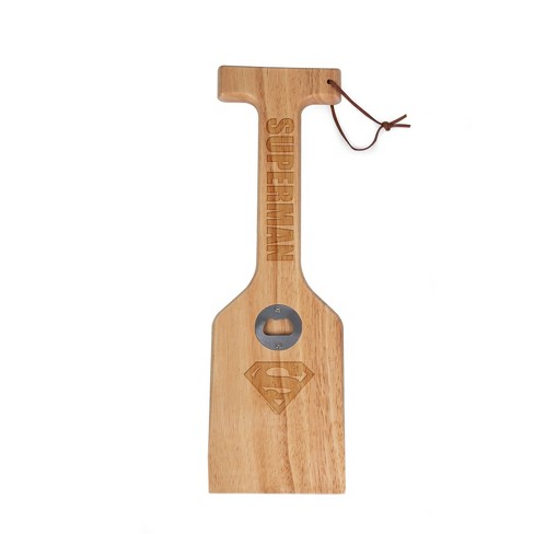 Picnic Time Hardwood BBQ Grill Scraper with Bottle Opener - Superman