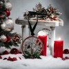 Slickblue Exquisite 3D Candle Wreath Ornament with Tag - Perfect for Holiday Decorating - 4 of 4