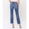 Women's Low Rise Raw Slit Hem Straight Jeans - FLYING MONKEY - 2 of 3