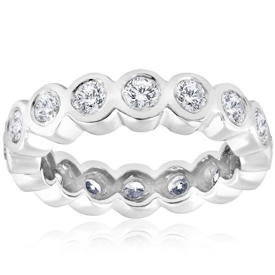 Pompeii3 2ct Bezel Diamond Eternity Stackable Wedding Ring 14k White Gold