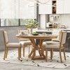 Merax Stylish 5-Piece Retro Dining Set with Extendable Round Table & 4 Upholstered Chairs - 2 of 4