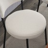 23.62"Set of 2 Mid-Century Modern Dining Chairs - Teddy Fabric Upholstered - Curved Back - Metal Frame,Beige+Golden - 3 of 4