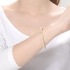 Guili Elegant Sterling Silver 14k Gold Plated Beaded Bangle Bracelet with Turquoise or White Shell Pearls Timeless, Chic Jewelry with a Pop of Color - 3 of 3