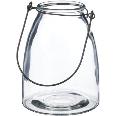 Sullivans Glass Lantern Vase 7.5"H Clear