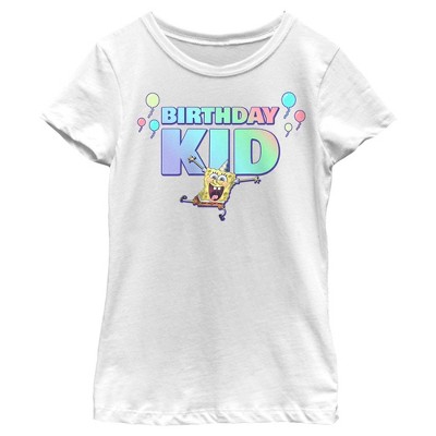 Girl's Spongebob Squarepants Birthday Kid T-shirt : Target