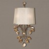 Uttermost Alenya 2-Light Wall Sconce – 22"H x 12"W Burnished Gold with Crystal Leaves and Silken Champagne Shade - 2 of 4