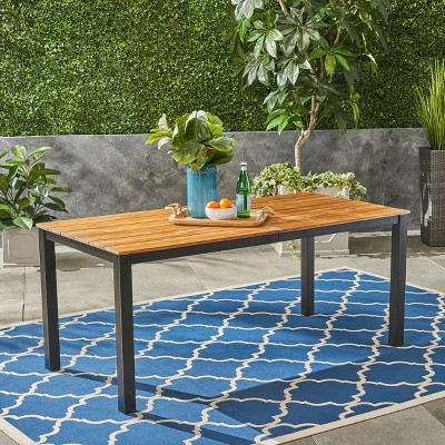 Maggift Patio End Table, Waterproof Portable Patio Small Side Table for Garden, Balcony, Courtyard, Poolside, Patio, Black, 71"*33.75"*29.5"