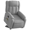 vidaXL Stand up Massage Recliner Chair Light Gray Fabric - 3 of 4