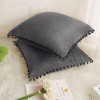 PiccoCasa Velvet Pillow Covers Pom Throw Cover Square Cushion Covers 2Pcs - 2 of 4