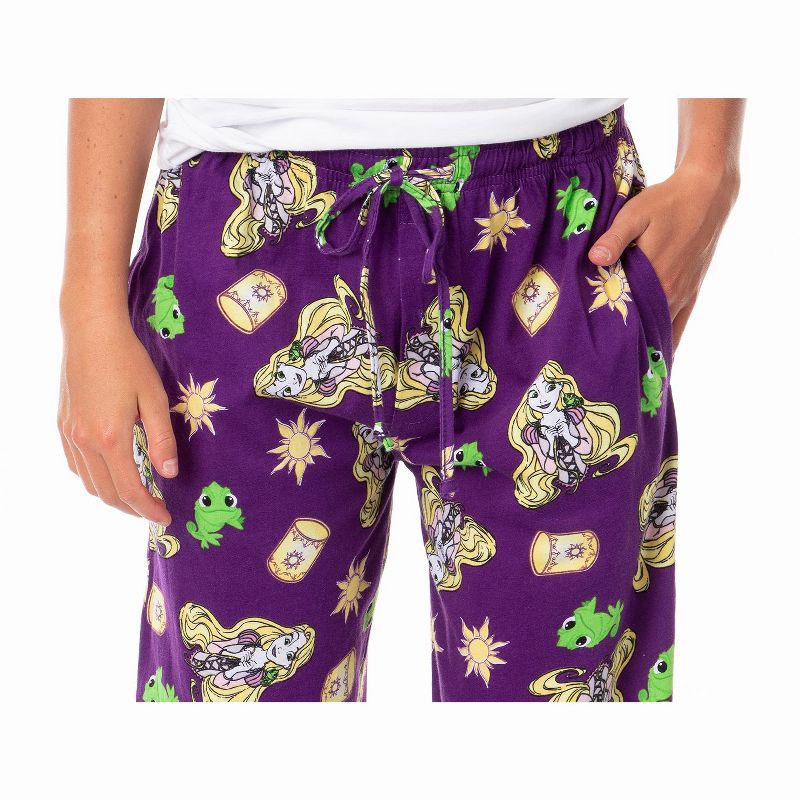 Disney Tangled Adult Rapunzel Pascal and Lanterns Pajama Lounge Sleep Pants, 4 of 5