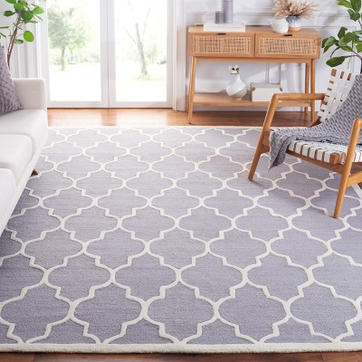 Hand-Tufted Elegance Silver & Ivory Wool 8' x 10' Area Rug