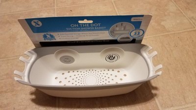 On the Dot Suction Shower Basket Caddy Gray - Slipx Solutions