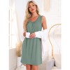INSPIRE CHIC Women's Sleeveless Summer Night Shirts Pleated Front Round Neck Tank Nightgowns - 2 of 4