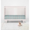 Bacati - Florette Printed Coral Aqua 100 percent Cotton Universal Baby US Standard Crib or Toddler Bed Fitted Sheet - 4 of 4