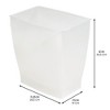 Small Rectangular Bathroom Trash Cans - Set of 4 - Frost - Made in USA - 4 of 4
