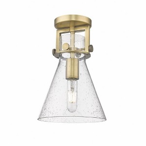 Newton Cone - 1 Light Flush Mount In Industrial Style-12 Inches Tall and 8 Inches Wide - 1 of 1