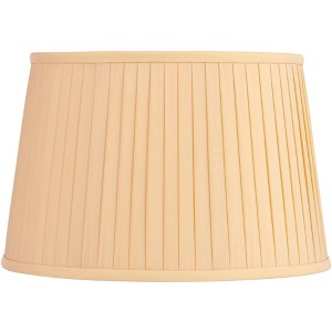 Springcrest Mapo 14" Top x 17" Bottom x 11" High x 11" Slant Lamp Shade Replacement Large Yellow Drum Traditional Fabric Softback Washer Harp Finial - 1 of 4
