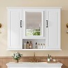 MAYEERTY 36" Bathroom Vanity with Sink White MDF Rubberwood 3 Drawers Adjustable Shelf Freestanding - 3 of 4