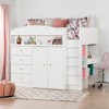 Twin Tiara Kids' Loft Bed with Desk Pure White - South Shore: Modern Loft & Bunk Bed, Twin Size, Particle Board Frame - image 3 of 4