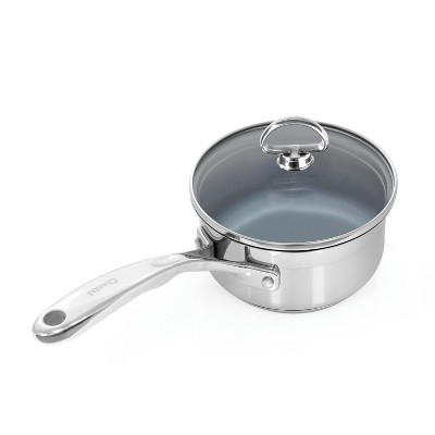 Chantal Induction 21 Ceramic Coated Steel 1 Quart Saucepan with Glass Lid