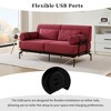 VASIP  59" Modern Loveseat  Sofa 2-Seater Couch with Flexible Charging Ports, Unique Cylindrical Armrests,for Living Room,Bedroom,Apartment,Beige - 3 of 4