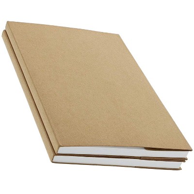 Paper Junkie 2-Pack Brown Kraft Blank Notebook Journals Sketchbooks (120 pages, 5.1 x 7.5 in)
