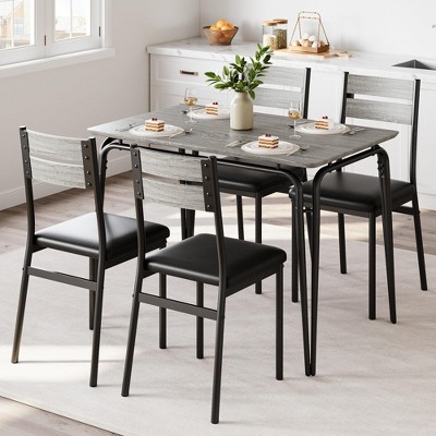 Whizmax 5-Piece Set for Home Kitchen Breakfast Nook, with 4 Upholstered Chairs, Dining Table for 4