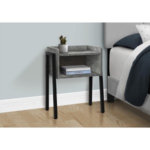 Vynxaria Contemporary 2-Tier Accent Table, Grey Laminate, Black Metal, 18.5" L x 11.75" W x 23.25" H - 1 of 4