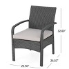 GDFStudio Kilburn Outdoor Wicker 5 Piece Club Chair and Fire Pit Set with Cushion - 3 of 4