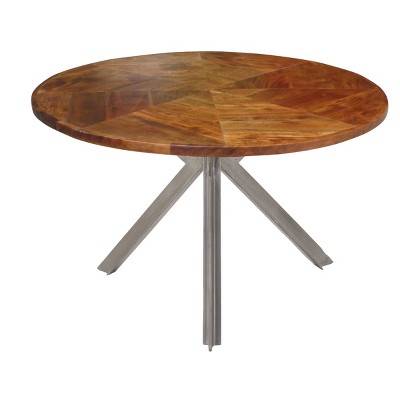 Industrial Metal and Wood Coffee Table Brown - Olivia & May