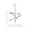 Signature Design by Ashley Nastalya Pendant Light Gold: 7-Socket Metal Fixture, UL Listed, 60W - 4 of 4