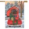Briarwood Lane Winter Puppy Pickup House Flag Christmas Plaid 28" - 2 of 4