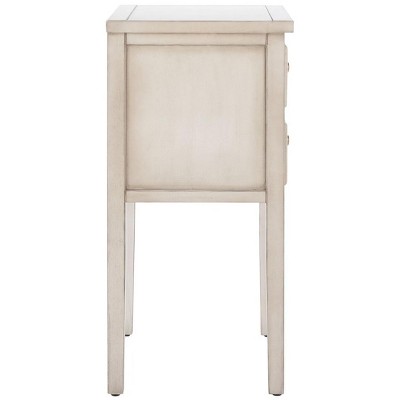 White Lacquered Ash and Elm 2-Drawer Accent Table