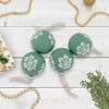 Northlight Glass Christmas Ball Ornaments with Snowflakes - 3" (80mm) - Green and White - 4ct - 2 of 4