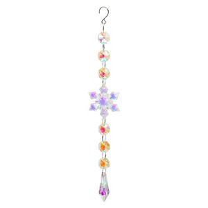 Unique Bargains Sun Catcher for Garden Decor for Indoor Hanging, Silver Tone Transparent Iridescent 1 Pc - 1 of 4