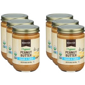 Woodstock Organic Smooth Salted Peanut Butter - Case of 6 - 16 oz - 1 of 2