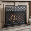NicBex Lattice Fireplace Screen Fireplace Cover Large Double Panel with Hinged Doors for Living Room - 2 of 4