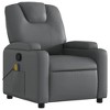 vidaXL Massage Recliner Chair Gray Faux Leather - 3 of 4