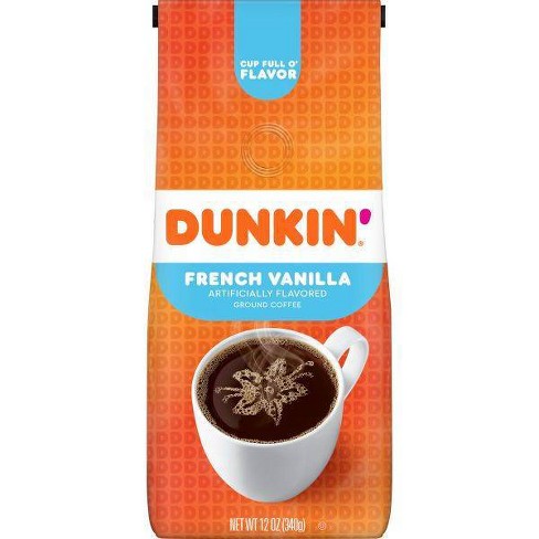 Dunkin Donuts French Vanilla Flavored Medium Roast Ground Coffee 12oz Target