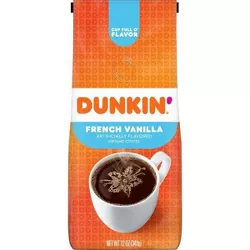Dunkin' French Vanilla Flavored Medium Roast Ground Coffee - 12oz