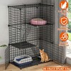iMountek "3-Tier Metal Cat Playpen Cage with 3 Doors, 2 Ladders, Detachable Design for 1-2 Cats, Black" Black - 4 of 4