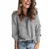 Women's Crew Neck Hollowed-out Sweater - Lily Clothing - 2 of 2
