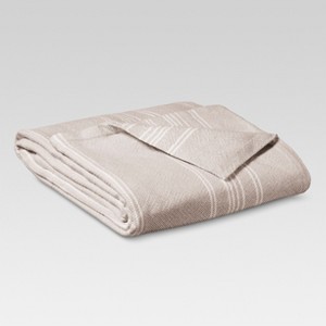 Twin Yarn Dye Stripe Ringspun Cotton Bed Blanket Brown Linen - Threshold