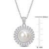 EVERLY JEWELRY | Sterling Silver 2 3/8 CT TGW Cubic Zirconia & 11-12 mm Freshwater Cultured Pearl Pendant With Chain, 18-inch - 2 of 4