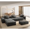 KWPZQEB Modular Sectional Sofa, Comfy Cloud Couch with Movable Ottoman & Pillows, Oversized Chenille Modular Sofa for Living Room - 2 of 4