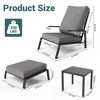 Pamapic 5-Piece Metal Outdoor Patio Sofa Seating Group Chaise Lounge with Cushions and Ottomans - 4 of 4